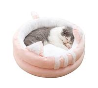 PETCUTE Niche pour chat - Lavable - Panier pour chat et chien - Lit d'hiver pour animaux de compagnie - Pour chats, chatons, chiots - Coussin confortable avec dessous antidérapant