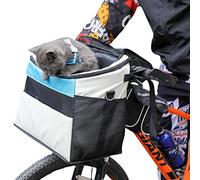 PETCUTE Panier de Vélo pour Chien,Pliable Sac à Dos de Transport Souple avec 3 Fenêtres en Maille pour Petit Chien, Chat, Chiot,Détachable,Sac de Transport Chat Chien avec Ceintures de Sécurité