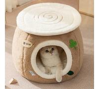 PETCUTE Panier pour Chat en Forme de Grotte,Lit pour Chats avec Fond Antidérapant,Nid Igloo pour Chats Chiens Petits Animal de Compagnie avec Coussin Amovible et Lavable,Facile à Plier et Ranger,S