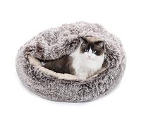 PETCUTE Panier pour Chat Moelleux Anti Stress,Lit pour Chat Apaisant,Ultra Doux Coussin pour Chats et Petits Chiens de Taille Moyenne avec Fond Antidérapant,Lavable Maison pour Chat en Tissu Peluche