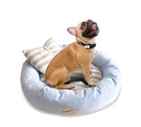PETCUTE Panier pour Chien Chat Rond Coussin Chien Apaisant Lit pour Chat Donut avec Lavable Coussin pour Animaux(S-45 * 14 cm Bleu)