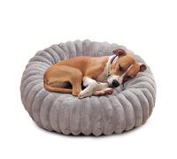 PETCUTE Panier pour Chien Grande Taille,Coussin Chien Lavable avec Fond Antidérapant, Lit pour Chien en Peluche Doux avec Bords Rehaussés,Lit Donut pour Chiens et Chats