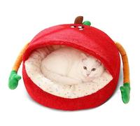 PETCUTE Panier pour Chien, Lits Moelleux en Peluche pour Animaux de Compagnie, Lit Grotte Auto-Chauffant pour Chat, Nid Lavable pour Chat avec Fond Antidérapant, pour Chiots/Chatons/Lapins,L