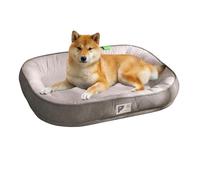 PETCUTE Panier pour Chien Moyen et Grand, Lavable avec Couvercle Amovible, Confortable Coussin Canapé pour Chats, Fond Antidérapant, Lit pour Animal Domestique