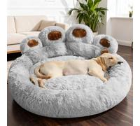 PETCUTE Panier pour Chien Orthopédique,Coussin Chien Dehoussable,Doux et Confortable,Canapé Lavable pour Chiens,Lit pour Chiens et Chats avec Base Antidérapante,Gris,3XL