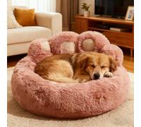 PETCUTE Panier pour Chien Orthopédique,Coussin Chien Dehoussable,Doux et Confortable,Canapé Lavable pour Chiens,Lit pour Chiens et Chats avec Base Antidérapante,Rose,3XL