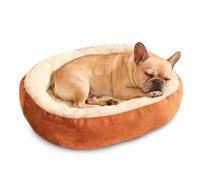 PETCUTE Panier pour Chiens de Petite, Moyenne et Grande Taille, Lit Confortable et Doux pour Animal de Compagnie avec Fond Antidérapant,Coussin Chiens Anti Stress Lavable,Orange,L