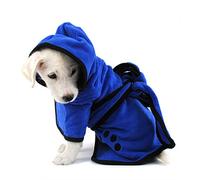 PETCUTE Peignoir de Bain Chien Super Absorbante en Microfibre,Peignoir pour Chien Lavable avec Capuchon et Sangle,Serviette de Bain pour Chien Séchage Rapide,pour la Pluie,la Douche,Ciel,XS