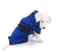 PETCUTE Peignoir pour Chien en Microfibre,Peignoir pour Grand Chien Super Absorbant pour Séchage après Baignade,Bain ou Sortie sous la Pluie,Peignoir Chien avec Sangle Réglable,Bleu(XL)