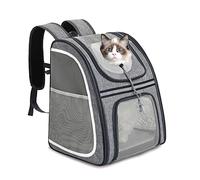 PETCUTE Petit Sac à Dos pour Chien,Sac de Transport pour Chats Respirant et Pliable avec Harnais Intérieur,Sac à Dos Chat avec Tapis Amovible,pour Camping Randonnées