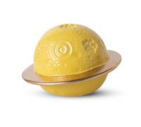 PETCUTE Petite Urne Funéraire pour Chien, Mini Urne pour Cendres Souvenir,Forme de la Planète, Urnes d'animaux pour Chiens ou Chats, pour La Conservation des Cendres en Toute Sécurité(Jaune+Or)