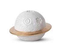 PETCUTE Petite Urne Funéraire pour Chien, Mini Urne pour Cendres Souvenir,Forme de la Planète, Urnes d'animaux pour Chiens ou Chats, pour La Conservation des Cendres en Toute Sécurité(Blanc+Or)