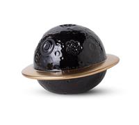 PETCUTE Petite Urne Funéraire pour Chien, Mini Urne pour Cendres Souvenir,Forme de la Planète, Urnes d'animaux pour Chiens ou Chats, pour La Conservation des Cendres en Toute Sécurité(Noir+Or)