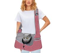 PETCUTE Sac à Bandoulière de Transport pour Chien,Sac de Voyage Porte Chien pour Animaux de Compagnie avec Sangle de Sécurité Interne et Poches de Rangement,Réglable Sac de Transport pour Chien