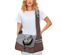 PETCUTE Sac à Bandoulière de Transport pour Chien,Sac de Voyage Porte Chien pour Animaux de Compagnie avec Sangle de Sécurité Interne et Poches de Rangement,Réglable Sac de Transport pour Chien