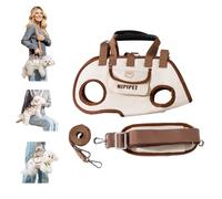 PETCUTE Sac à Bandoulière Mains Libres pour Chien,Sac de Transport pour Chiens avec Poche,Respirant Harnais de Levage pour Chien avec Bandoulière,Réglable Sac à Dos de Transport pour Chat et Chiots