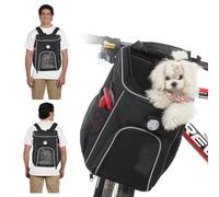 PETCUTE Sac à Dos Chat Chien,Multifonction Panier de Vélo pour Chien avec Lumière Amovible,Réfléchissant Sac de Transport pour Chiens avec Poches Latérales,pour Voyage Camping
