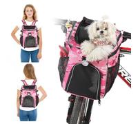 PETCUTE Sac à Dos Chat Chien,Multifonction Panier de Vélo pour Chien avec Lumière Amovible,Réfléchissant Sac de Transport pour Chiens avec Poches Latérales,pour Voyage Camping
