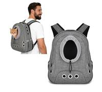 PETCUTE Sac à Dos Chat Chien,Respirant et Pliable,Sac Transport Chien avec Tapis Amovible,pour Petits Chats et Chiens Chiot,Sacs à Dos de Transport Chat avec Sangle de Sécurité Intérieure,Gris,L