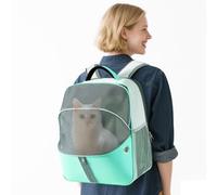 PETCUTE Sac à Dos Chien Sac à Dos Transport Chat Sac à Dos pour Petit Animaux Respirant Pliable Sac de Chat Chien avec Sangle de Sécurité Intérieure Bleu