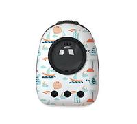 PETCUTE Sac à Dos de Transport pour Chat, Respirant et Bulle Sac à Dos Animal de Compagnie avec Tapis en Laine Lavable,Imperméable Sac à Dos Chat Chien avec Sac de Rangement,Bandoulière Réglable