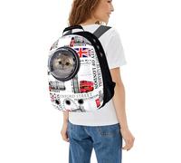 PETCUTE Sac à Dos de Transport pour Chat, Respirant et Imperméable Bulle Sac à Dos pour Animal de Compagnie,Sac à Dos Chat Chien avec Sac de Rangement pour Bouteille d'eau,Bandoulière Réglable