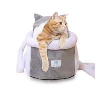PETCUTE Sac à Dos de Transport pour Chat, Sac à Dos de Transport pour Petit Chien avec Doubles Poches,Sac à Dos de Voyage pour Chat,Sac de Transport Chaud et Respirant pour Animaux de Compagnie