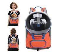 PETCUTE Sac à Dos de Transport pour Petit Chien et Chat,Transparent, Respirant,Capsule Spatiale,Sac à Dos à Bulles pour Chats avec Matelas Amovible,pour Voyage, Randonnée