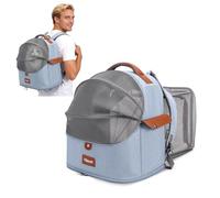 PETCUTE Sac à Dos Extensible pour Chat,Sac a Dos Chien avec Matelas en Peluche Amovible,Sacs de Transport pour Chat et Petit Chien avec Harnais Intérieur,pour Animaux de Compagnie Jusqu'à 9 kg