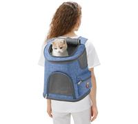 PETCUTE Sac à Dos pour Chien et Chat,Pliable e Respirant Sac à Dos de Transport pour Chien avec Sangle de Sécurité Interne,Amovible Tapis en Laine,Airline Approuvé Sac à Dos pour Chien
