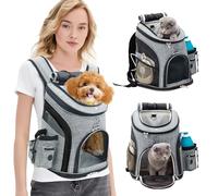 PETCUTE Sac à Dos pour Chien et Chat,Respirant Sac de Transport pour Animal de Compagnie,Ceinture de Sécurité Interne,Sac de Voyage Réglable pour Sac à Dos pour Chiot,pour Camping,32 × 25 × 39 cm
