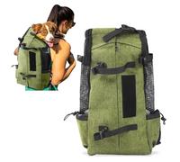 PETCUTE Sac à Dos pour Chien Randonnée Sac a Dos de Transport pour Chat Chien Respirant Double Sac à Dos pour Grands Animaux jusqu'à 16,5 kg Vert Herbe