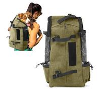PETCUTE Sac à Dos pour Chien Randonnée Sac a Dos de Transport pour Chat Chien Respirant Double Sac à Dos pour Grands Animaux jusqu'à 16,5 kg Brun Clair