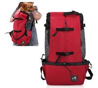 PETCUTE Sac à Dos pour Chien Randonnée Sac a Dos Transport Chat Chien Moto Respirant éPaule Double Sac à Dos pour Animaux jusqu'à 5 kg