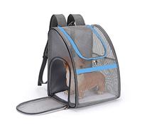 PETCUTE Sac à Dos pour Chien Sac De Chat Chien Double éPaule Sac à Dos pour Animaux Respirant avec Matelas en Peluche Amovible Bleu