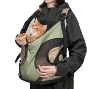 PETCUTE Sac à Dos pour Chiens,Respirant Sac de Transport pour Animal de Compagnie avec Base Rigide,Mains Libres Sac à Voyage pour Chien Chat avec Ceinture de Sécurité pour Randonnée Extérieur