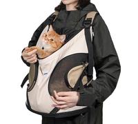 PETCUTE Sac à Dos pour Chiens,Respirant Sac de Transport pour Animal de Compagnie avec Base Rigide,Mains Libres Sac à Voyage pour Chien Chat avec Ceinture de Sécurité pour Randonnée Extérieur