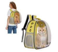 PETCUTE Sac à Dos Respirant et Portatif pour Chat et Chien, Capsule à Bulles Approuvé par Les Compagnies Aériennes pour Voyage - Jaune