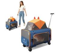 PETCUTE Sac à roulettes pour Chat Chien,Pliable Sac de Transport Chats avec Poignée Télescopique Bandoulière,Extensible et Respirant,Sac à Main Bandoulière pour Animal de Compagnie,pour Voiture