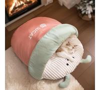 PETCUTE Sac de Couchage pour Chat en Forme de Chaussons,Lit Lavable pour Chat avec Fond Antidérapant,Doux et Confortable,Panier Chats Moelleux en Peluche,Cachette Douillette pour Chats,Chiot, Lapi,S