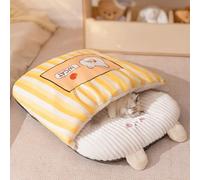 PETCUTE Sac de Couchage pour Chat en Forme de Chaussons,Lit Lavable pour Chat avec Fond Antidérapant,Doux et Confortable,Panier Chats Moelleux en Peluche,Cachette Douillette pour Chats,Chiot, Lapi,XL