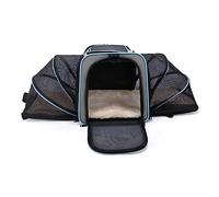 PETCUTE Sac de Transport Chat Extensible Respirant,Sac à Main Bandoulière Pliable pour Animal de Compagnie avec Matelas Amovible,Airline Approuvé,Sac Transport Chien pour Camping Randonnées Voyage