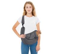 PETCUTE Sac de Transport Chien,Mains Libres,Portable Sac à Bandoulière Chien Chat,Réglable Sac de Voyage pour Petits Animaux avec Maille Respirant,Poche pour Extérieur Marche Métro,S