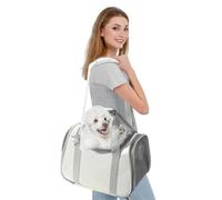 PETCUTE Sac de Transport pour Chat Chien, Caisse Transport Chat Respirant et Pliable avec Coussin Amovible,Bandoulière Réglable,Sac de Transport pour Animaux de Petite et Moyenne Taille Jusqu'à 10kg