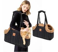 PETCUTE Sac de Transport pour Chat Chien,Grande Capacité Sac À Bandoulière Portable pour Chiot Petits Chiens Chats,Sac à Main Pliable pour Animal Domestique avec Crochet de Sécurité