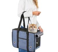 PETCUTE Sac de Transport pour Chat Chien,Respirant et Pliable Sac Transport Chien,Portable Sac de Transport Chat avec Bandoulière,Animal de Compagnie Transporteur avec Store Enrouleur Scellé