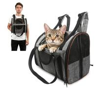 PETCUTE Sac de Transport pour Chat Chien Sac à Dos Transport pour Chien Transporteurs Pliable pour Chat Porteur de siège de Voiture Marron