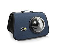 PETCUTE Sac de Transport pour Chat,Pliable,Sac Transport Chat Chien Portable avec Trou Respirant, Stable Sac de Transport pour Animaux de Compagnie,Jusqu'à 6kg,Airline Approuvé,Bleu Marine