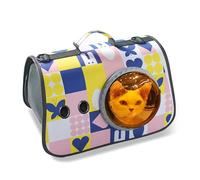 PETCUTE Sac de Transport pour Chat,Portable Sac Transport Chien avec Bandoulière Réglable,Respirant et Pliable Sac Transport Chat avec Capsule Spatiale Ventilée,pour Voyage en Avion/Train
