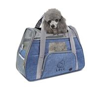 PETCUTE Sac de Transport pour Chat,Sac Transport Chien Respirant et à l'aise,Caisse de Transport Chat avec Tapis en Laine Lavable, Bandoulière Réglable Idéal pour Chats, Petits Chiens (51*23*35cm)